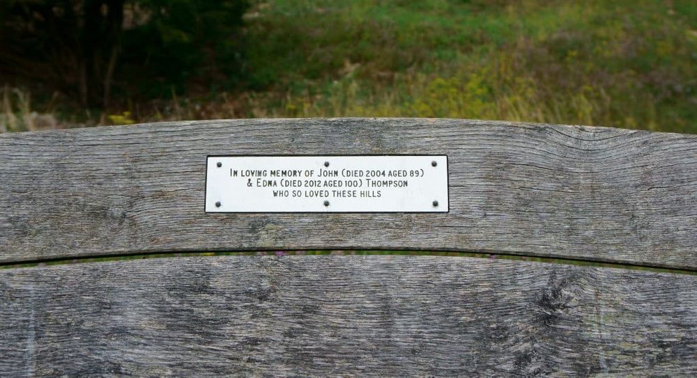 memorial bench with engraved plaque