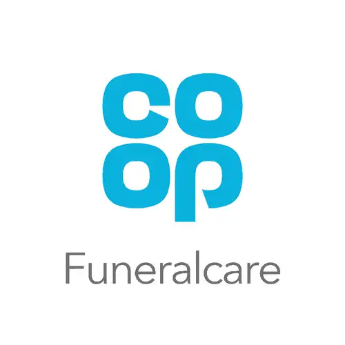 Co-op Funeralcare Annfield Plain logo. Grey and blue text on a white background